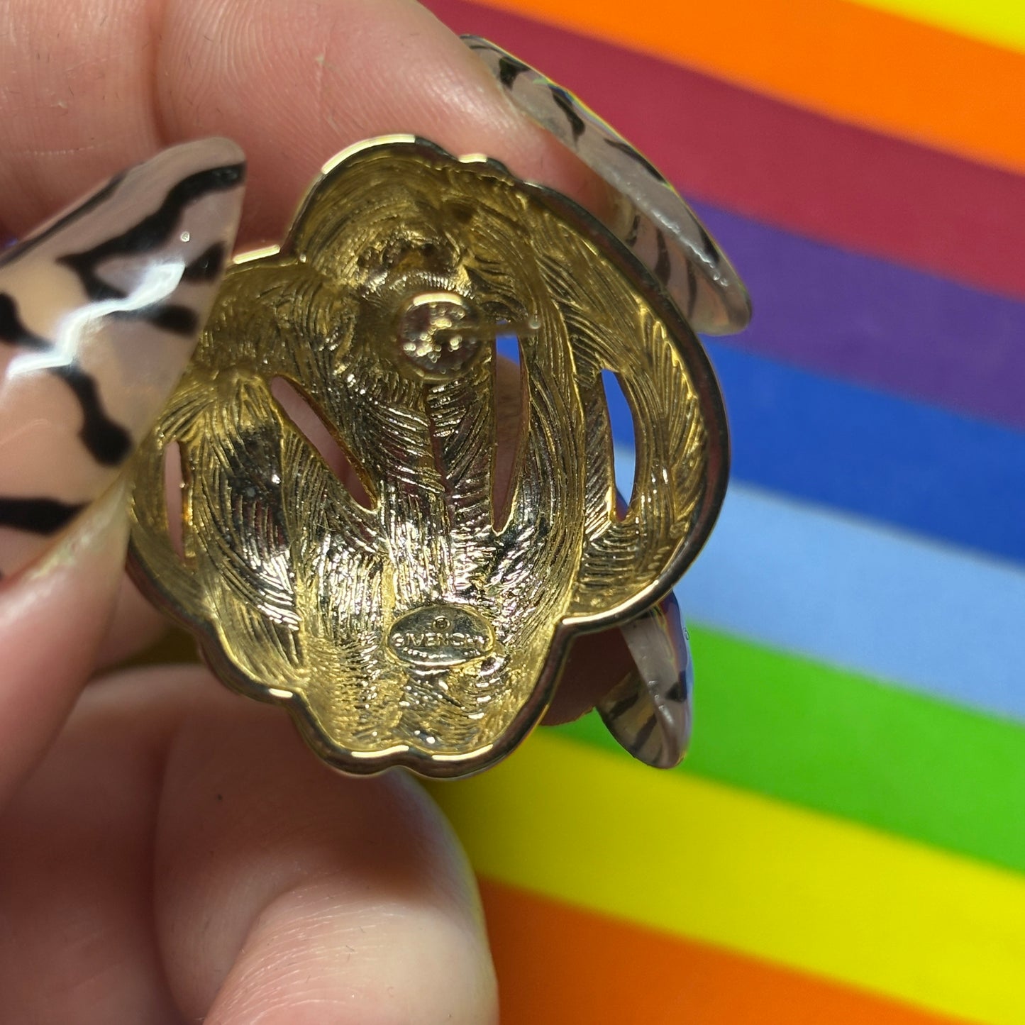 Vintage Signed Givenchy Gold Post Back Earrings