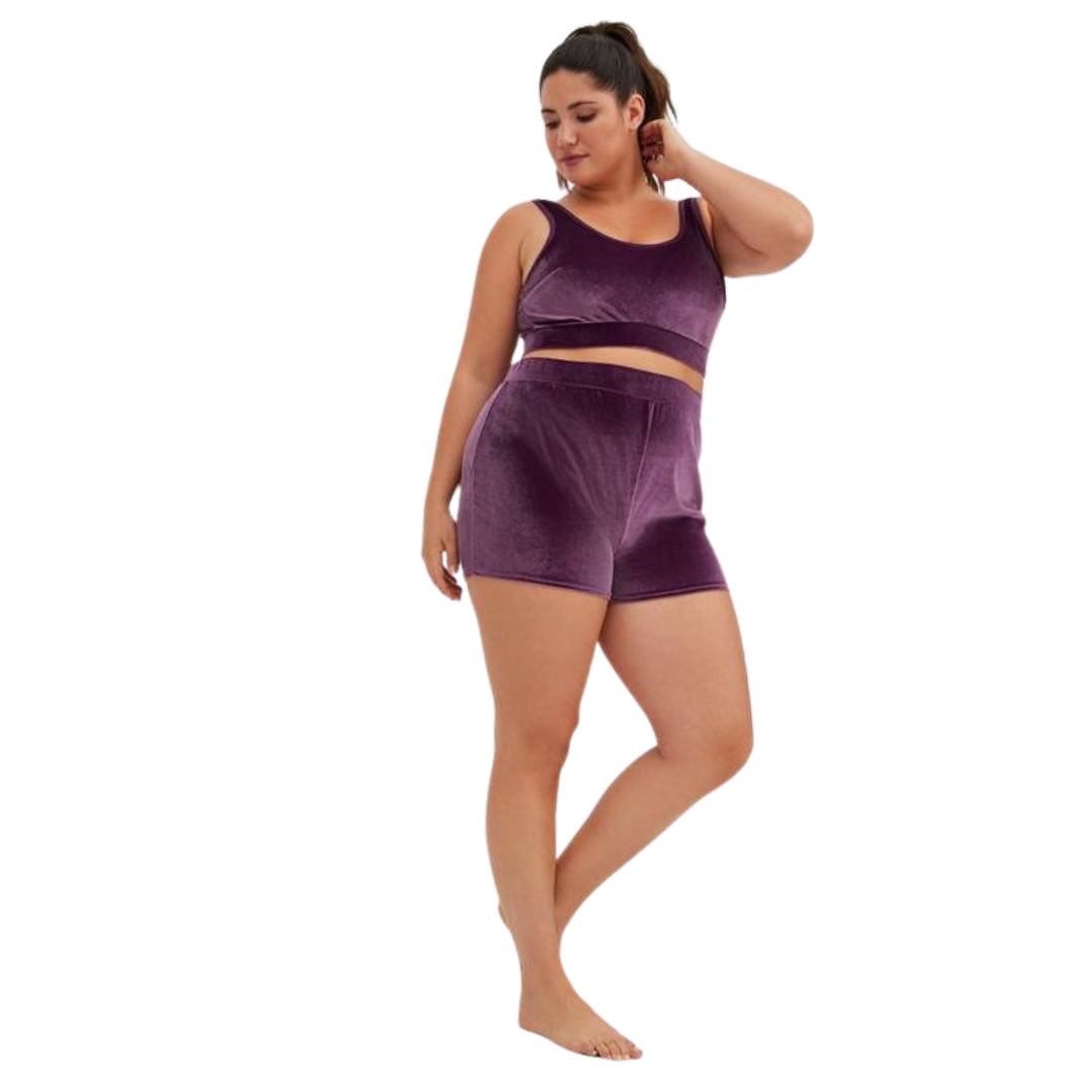 Plum Velvet Scoop Neck Bralette