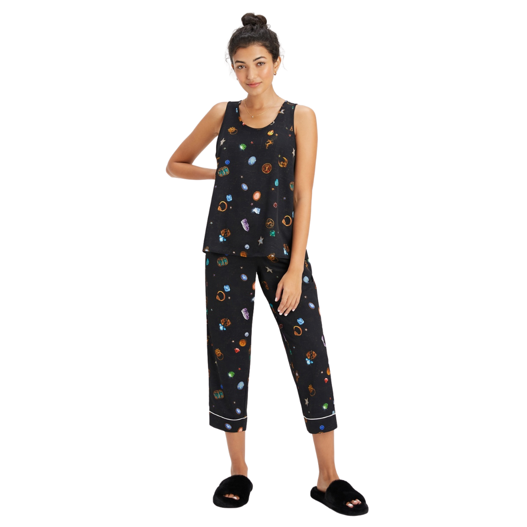 Fabletics Zodiac and Gemstone Print Cropped Pajama Pants