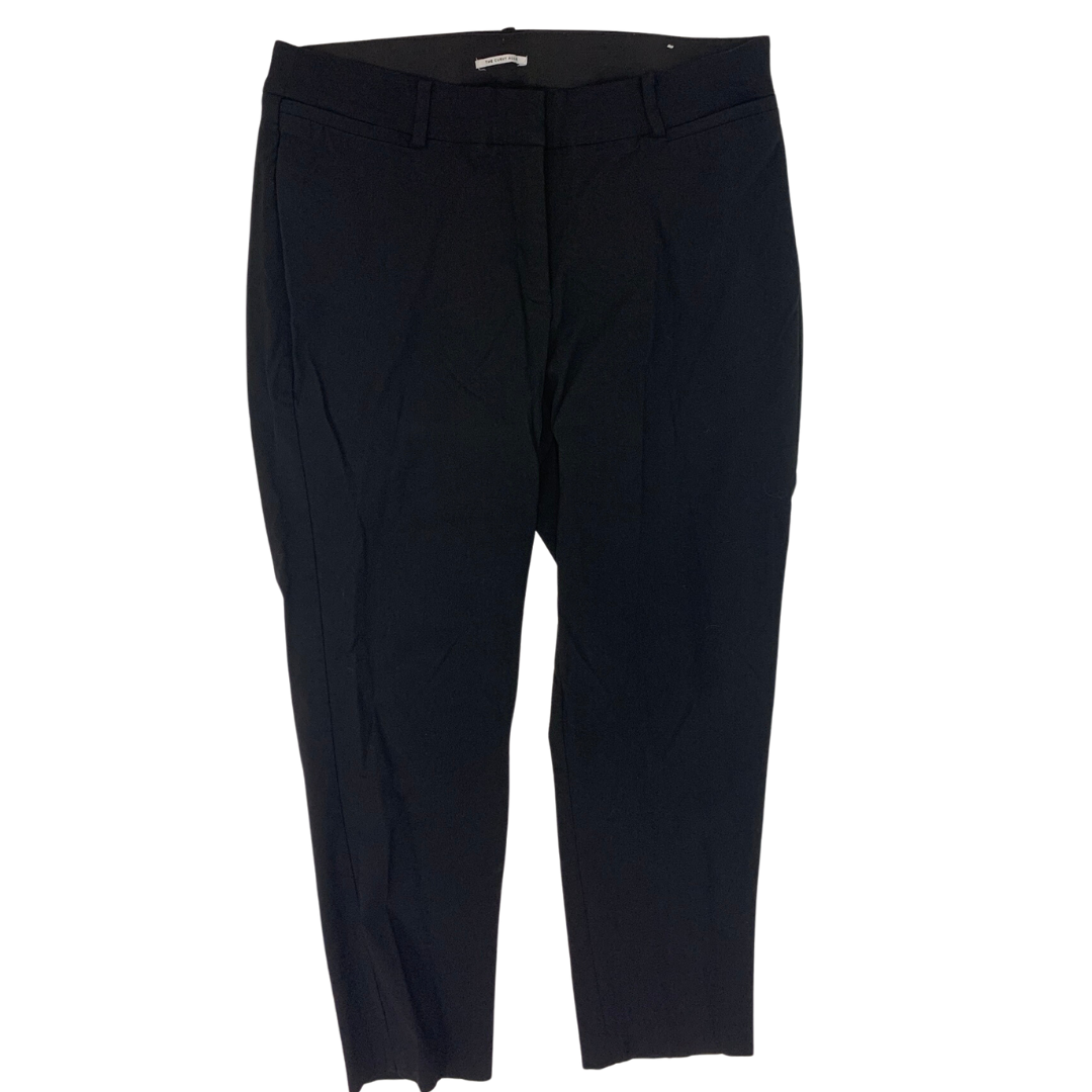 Black Slim Straight Ankle Length Dress Pants