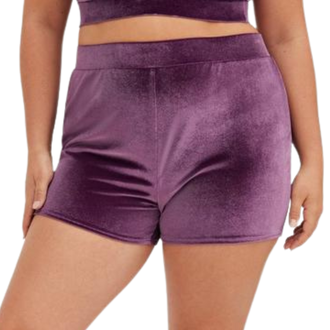 Plum Velvet Shorts
