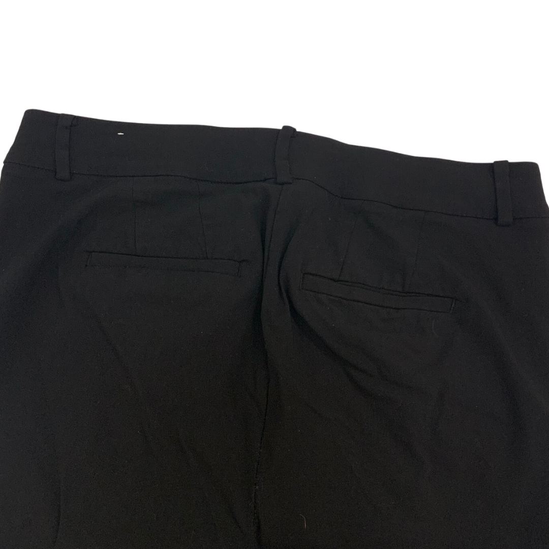 Black Slim Straight Ankle Length Dress Pants