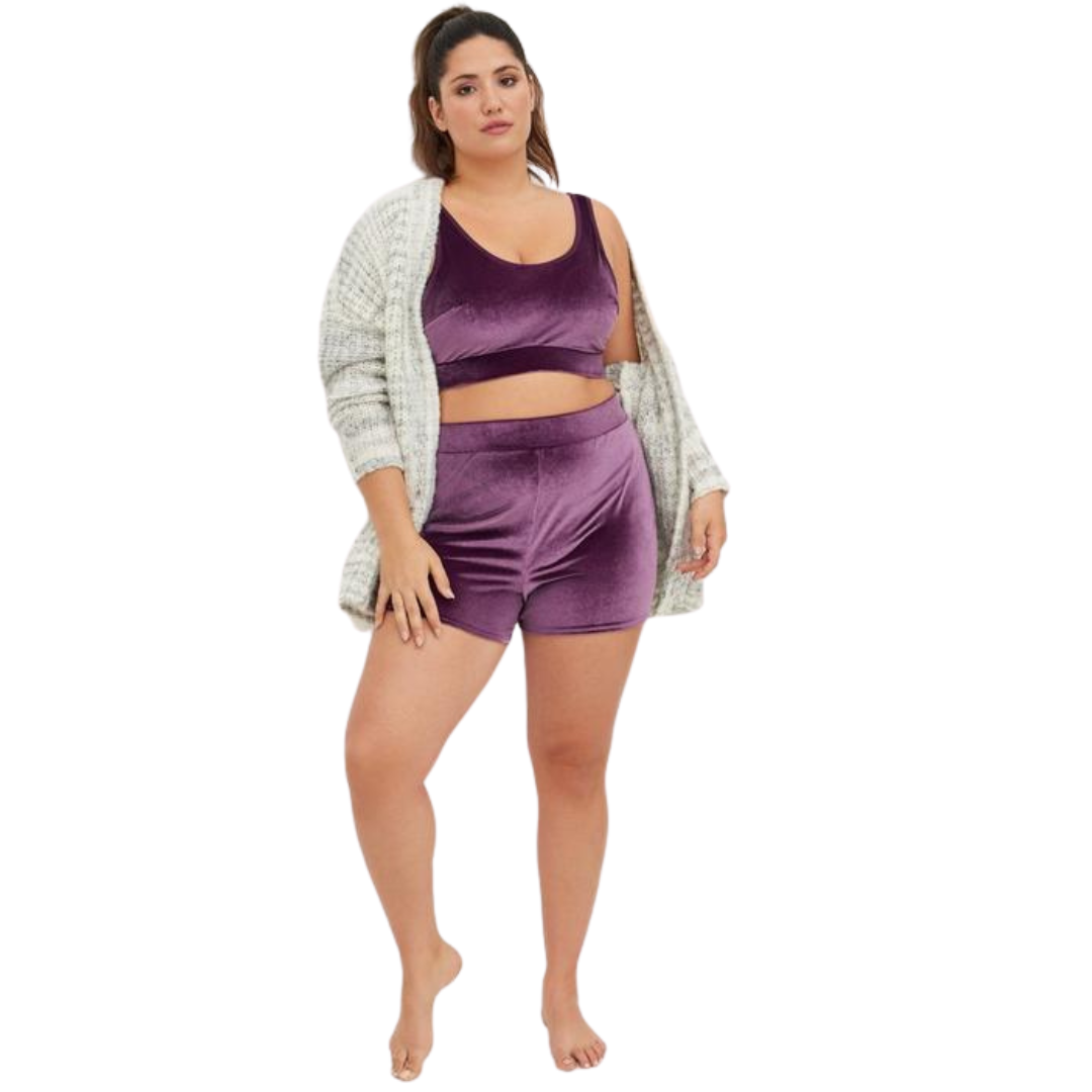 Plum Velvet Shorts