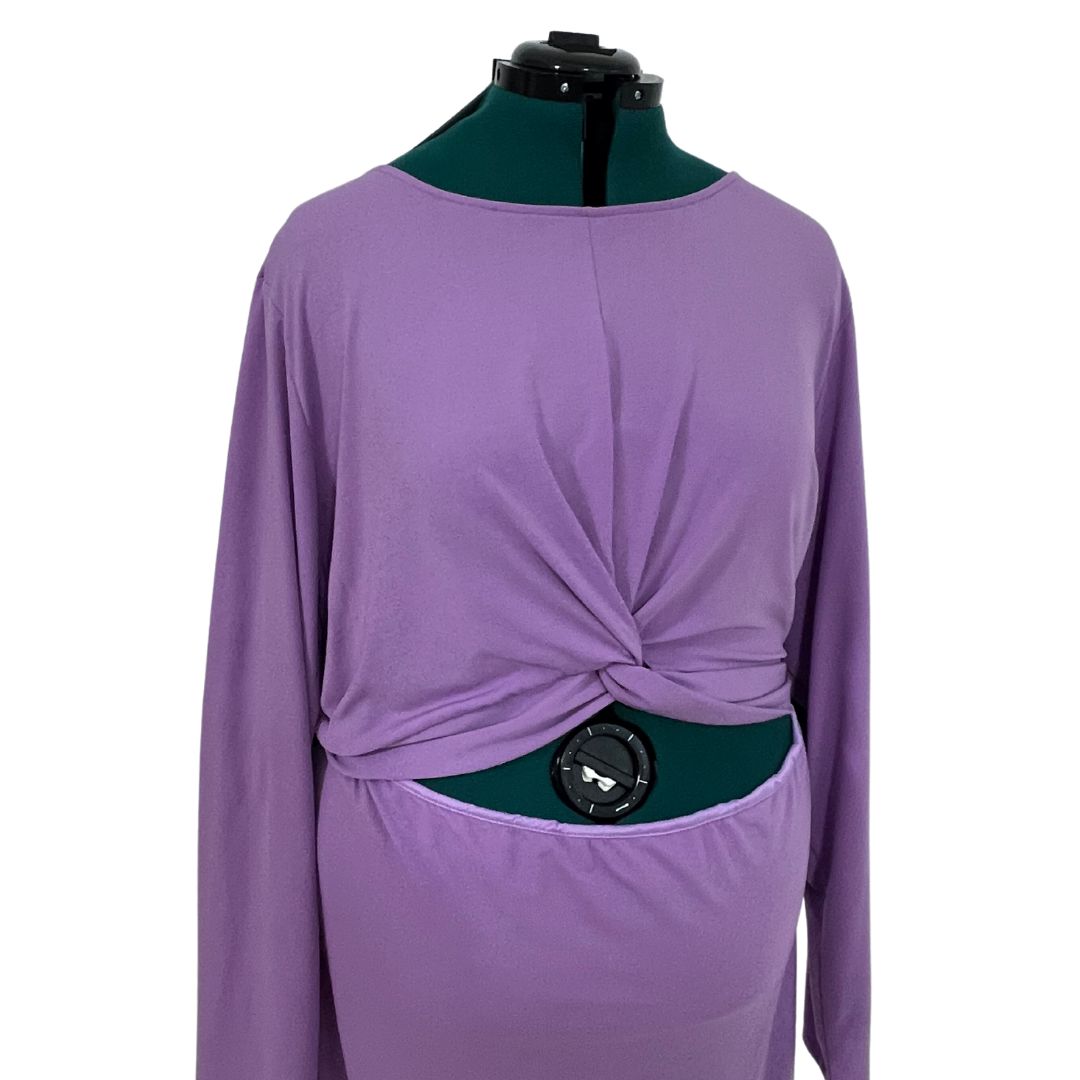 Lilac Front Twist Cut Out Dress
