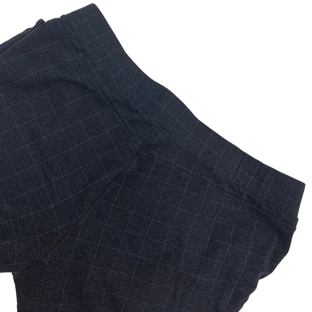 Navy and Light Blue Plaid Ponte Pants