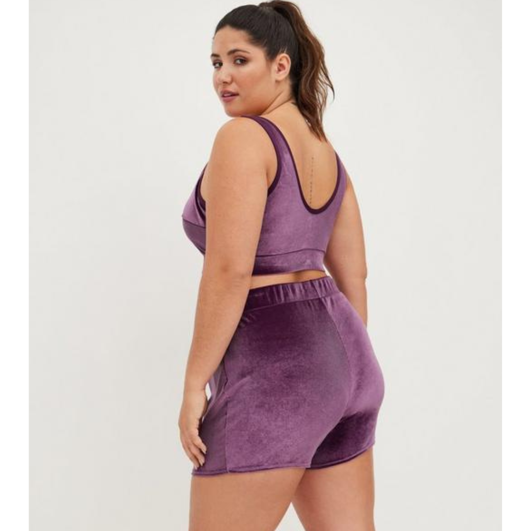 Plum Velvet Shorts