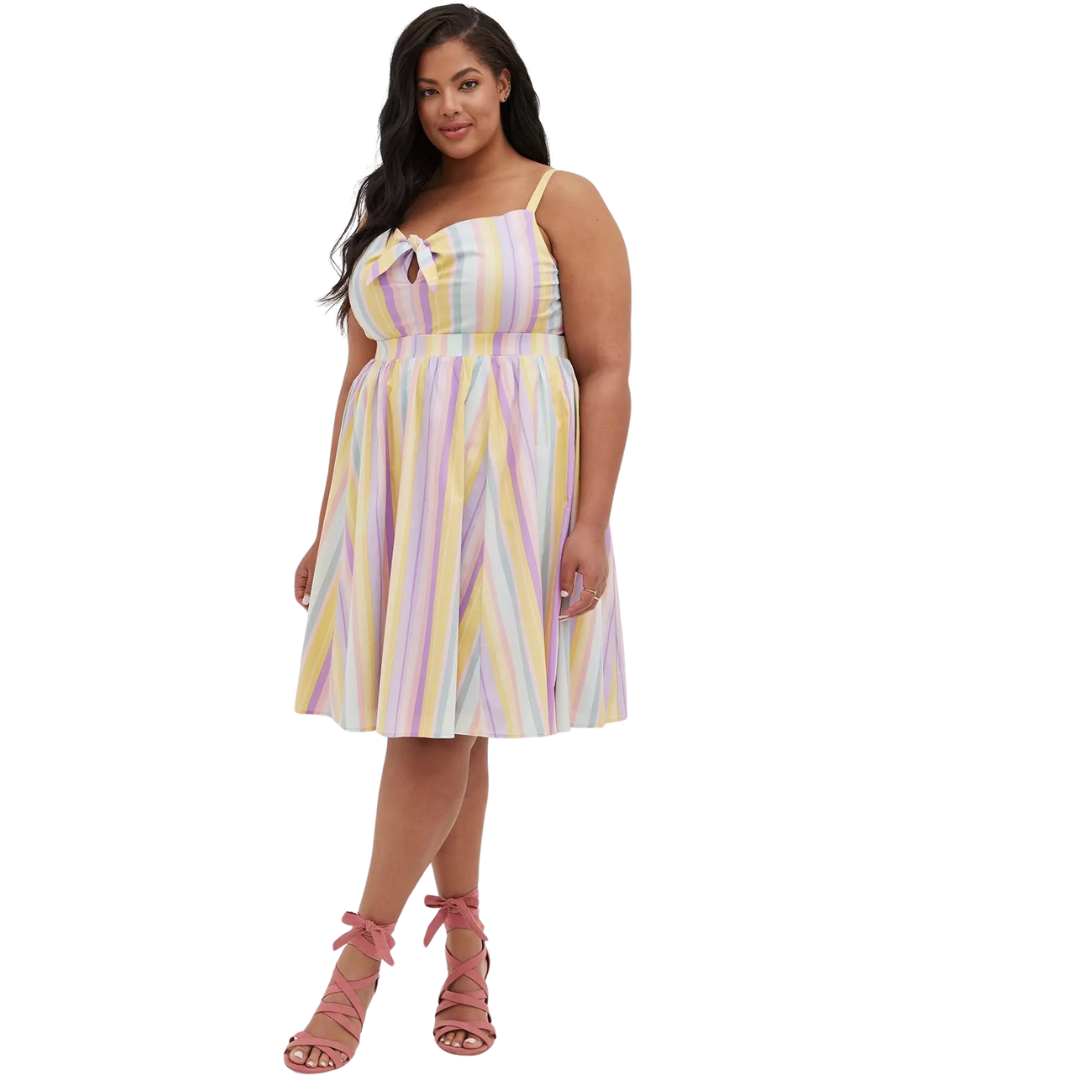 Torrid Pastel Stripe Sleeveless Sun Dress