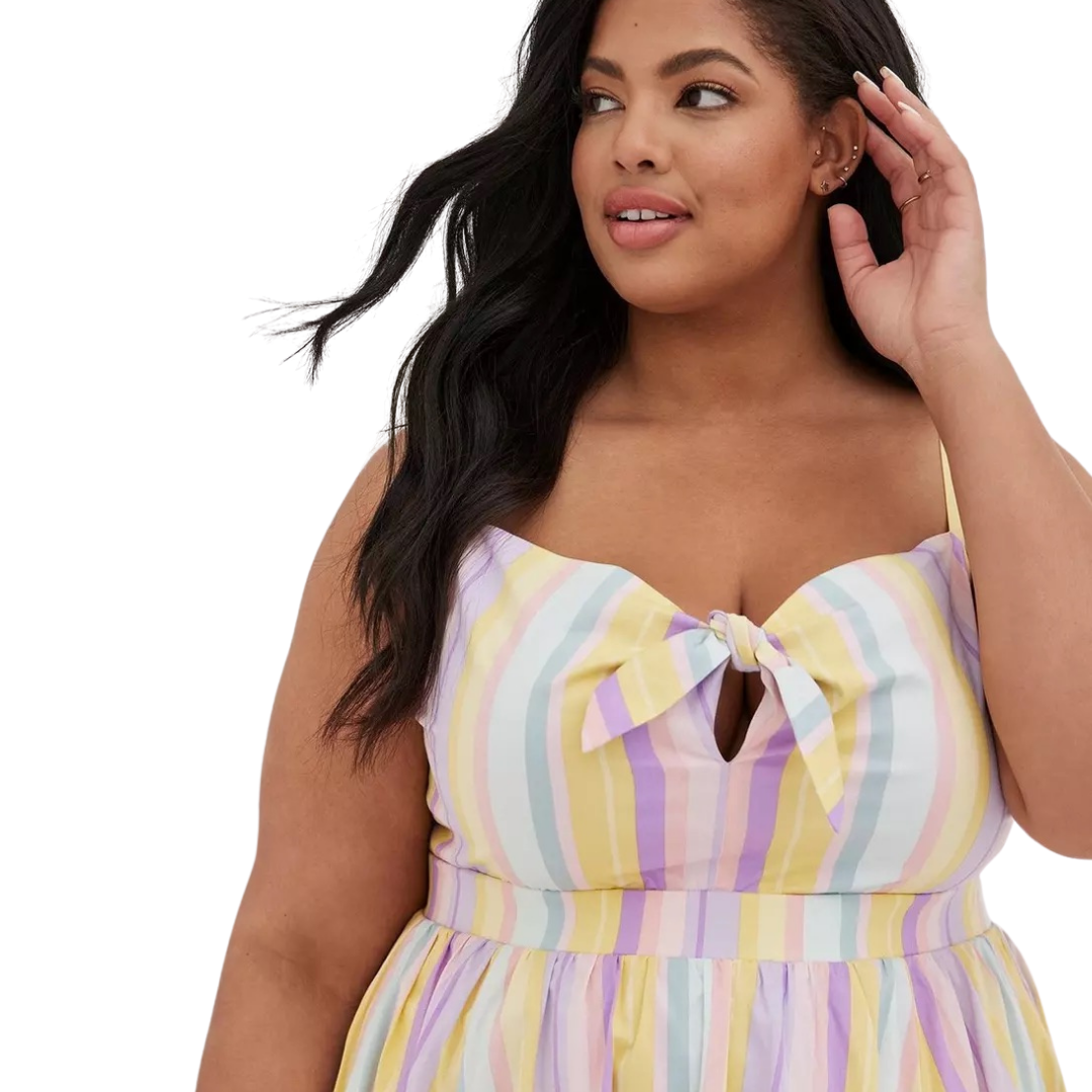 Torrid Pastel Stripe Sleeveless Sun Dress