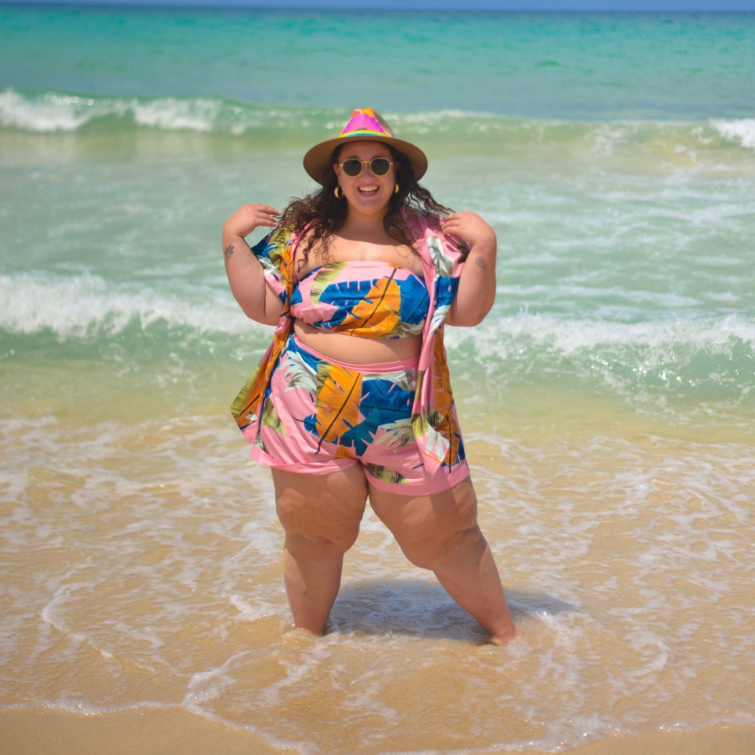 Pink Tropical Print 3 Piece Set