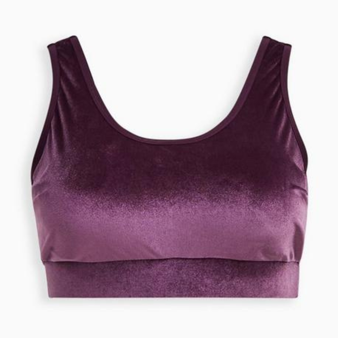 Plum Velvet Scoop Neck Bralette