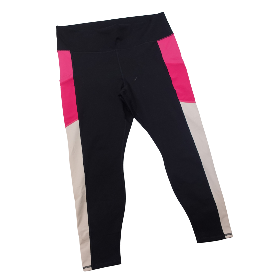 Black Leggings with Pink and Cream Details NWT