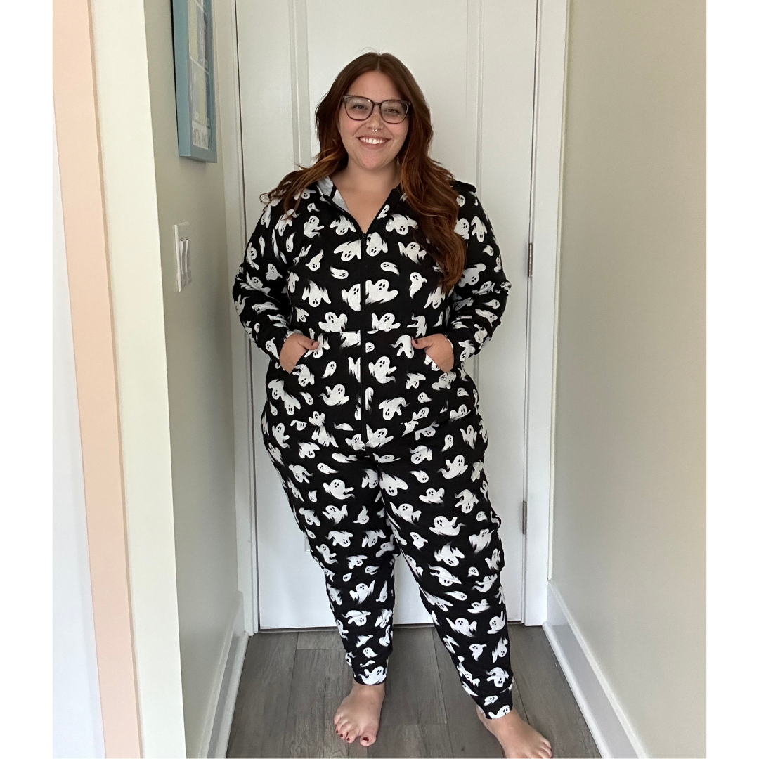Ghost Print Hooded Onesie