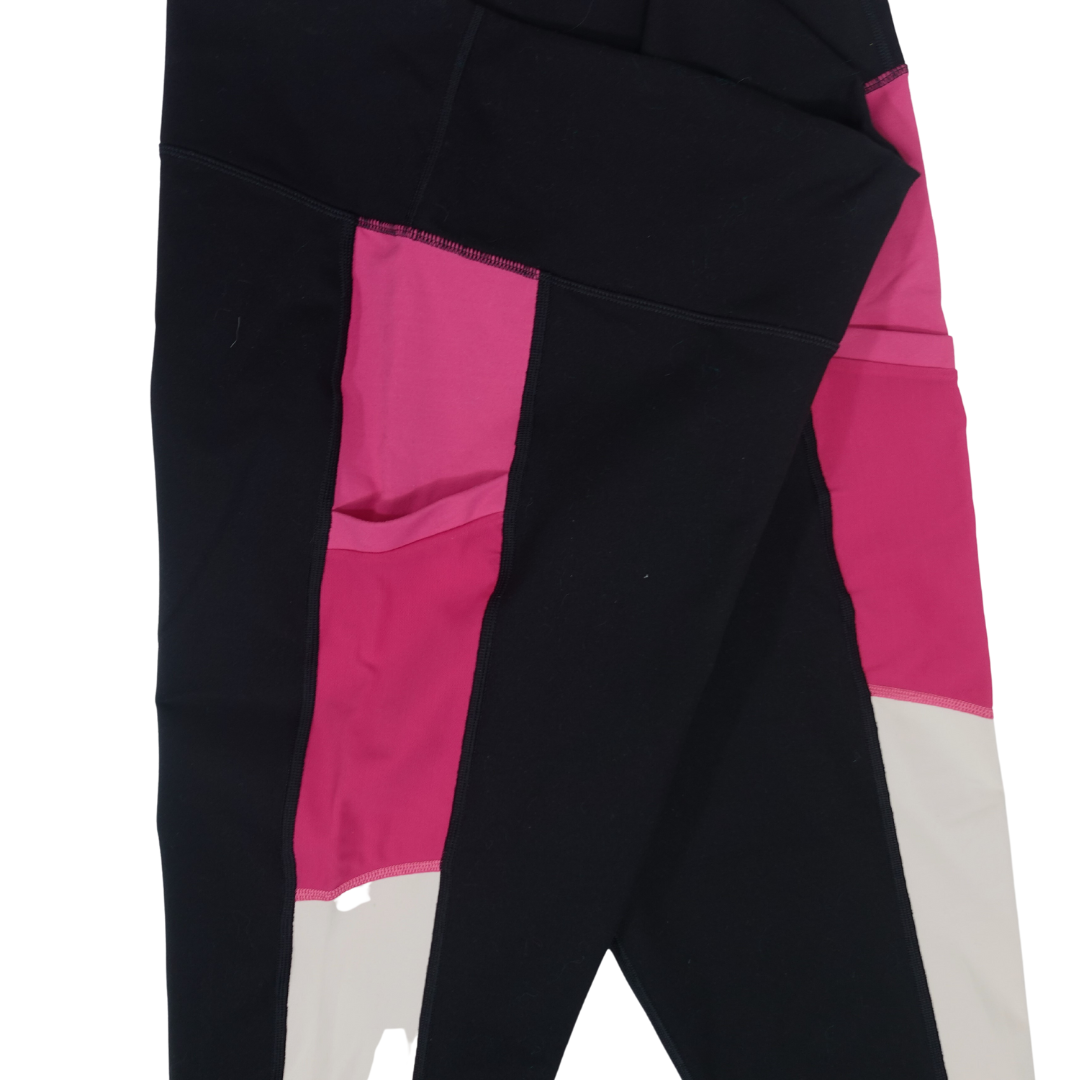 Black Leggings with Pink and Cream Details NWT