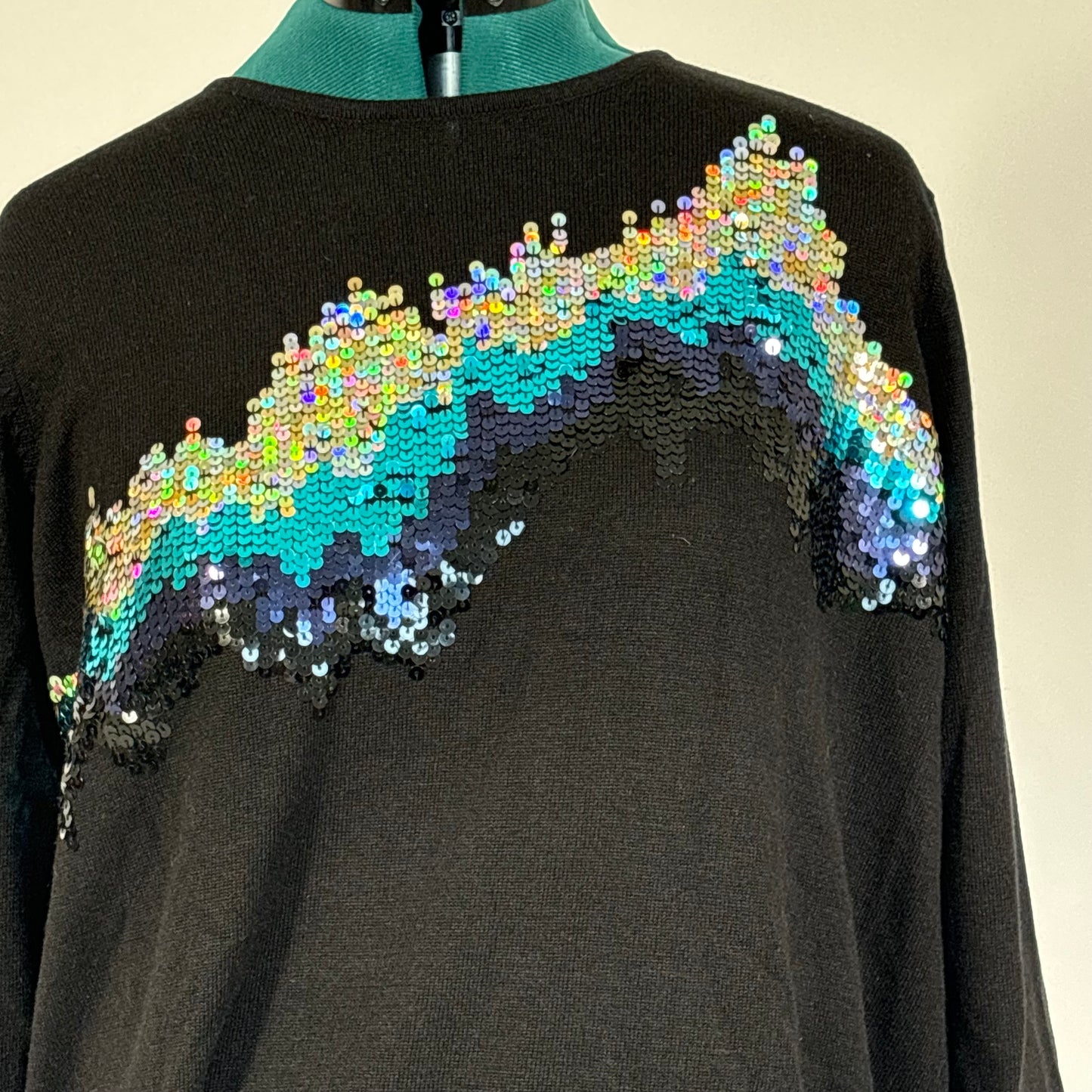 Vintage Black Sequin Sweater