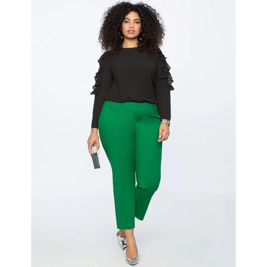 Green Classic Fit Dress Pants