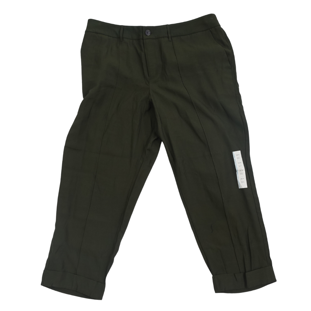 Olive Green Cuffed Hem Ankle Pant NWT