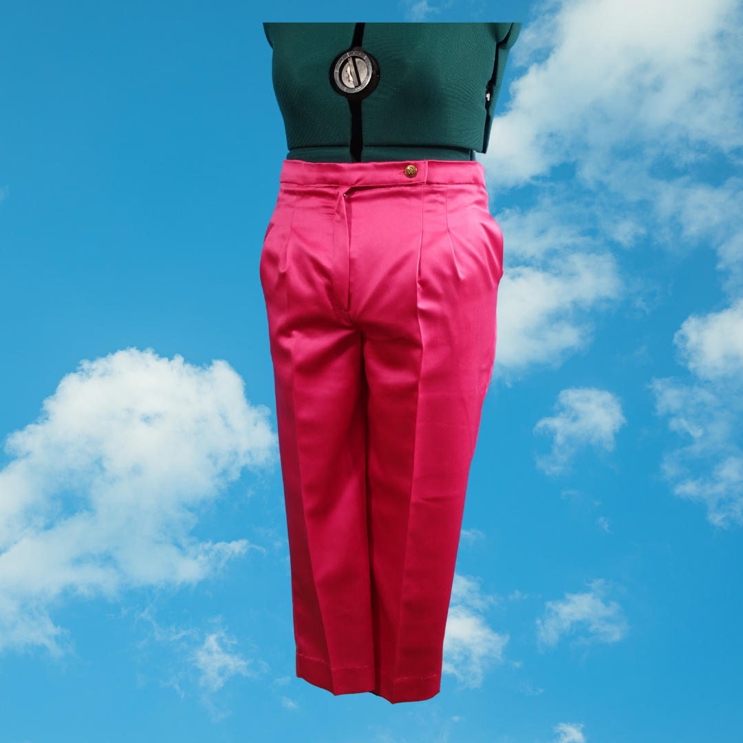 Vintage Pink Satin Pants
