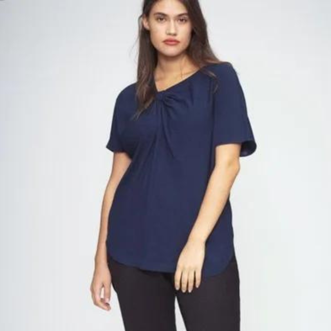 Universal Standard Navy Mackaya Luxe Twill Knot