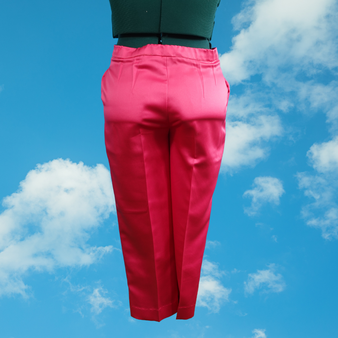 Vintage Pink Satin Pants