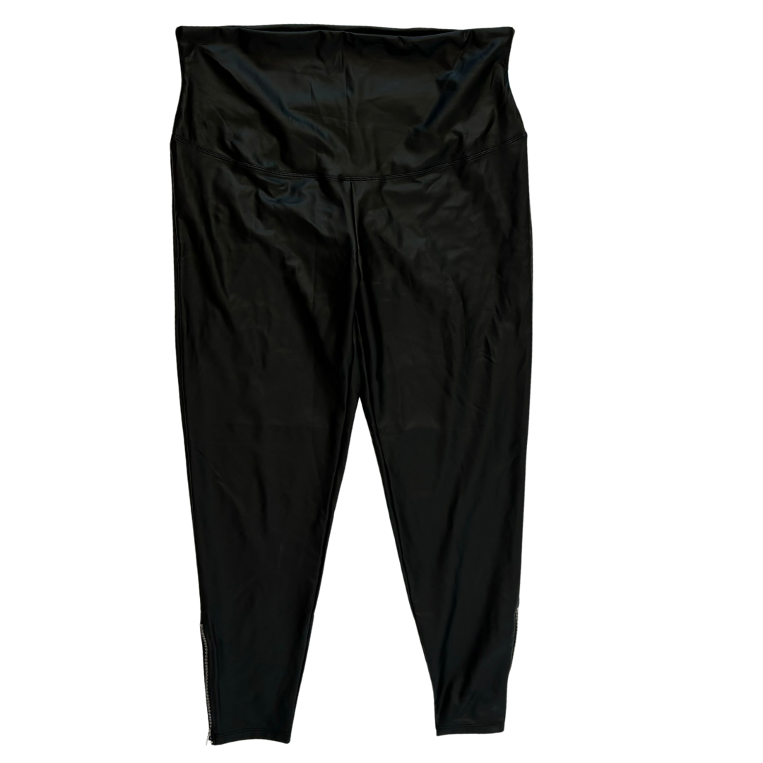 Faux Leather High Waist Leggings with Ankle Zip Detail NWT