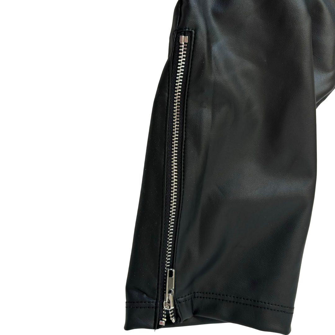 Faux Leather High Waist Leggings with Ankle Zip Detail NWT