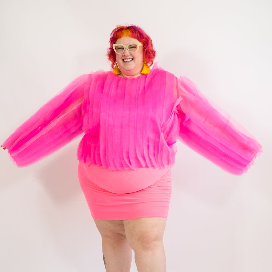 Pink Tulle Statement Top