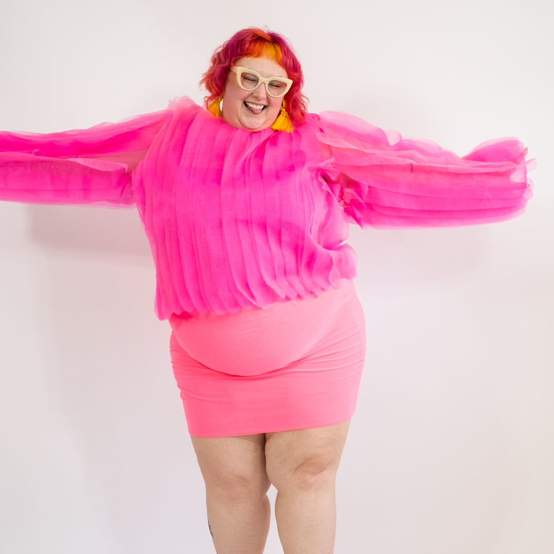 Pink Tulle Statement Top