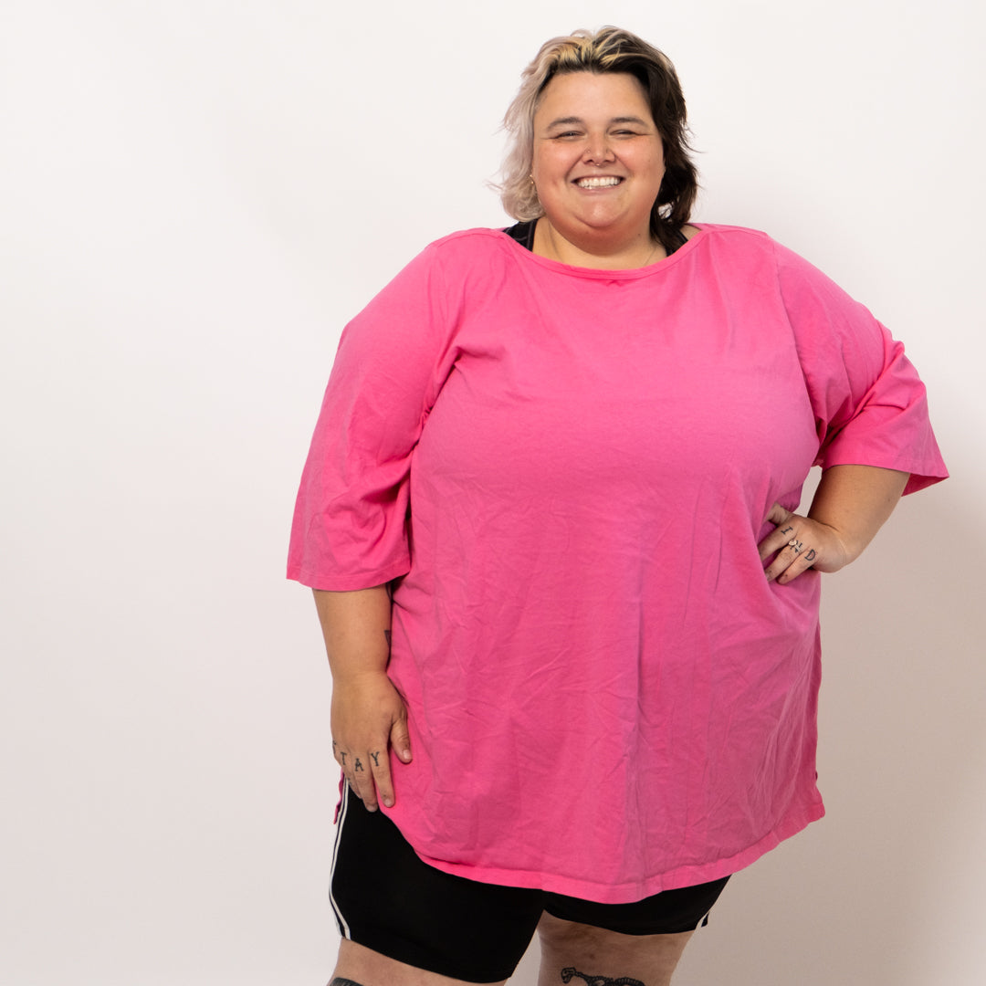 Pink 3/4 Length Sleeve Top