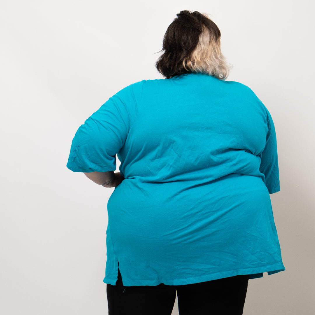 Turquoise 3/4 Length Sleeve Top