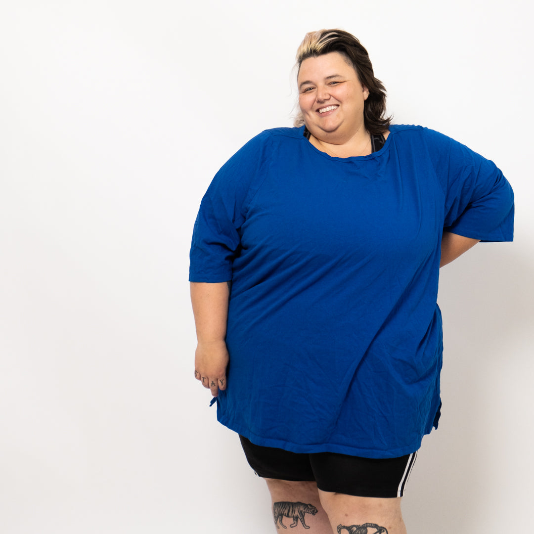 Blue 3/4 Length Sleeve Top