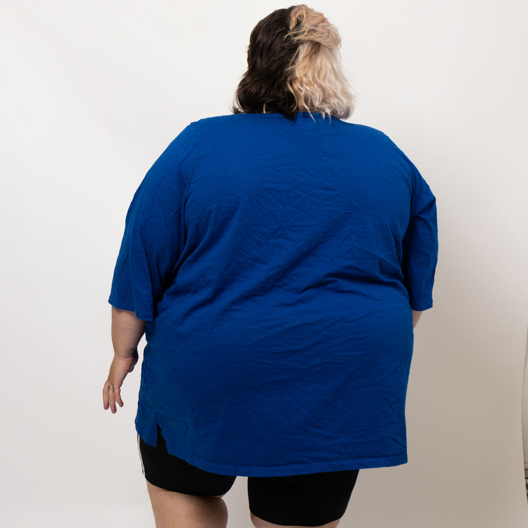 Blue 3/4 Length Sleeve Top