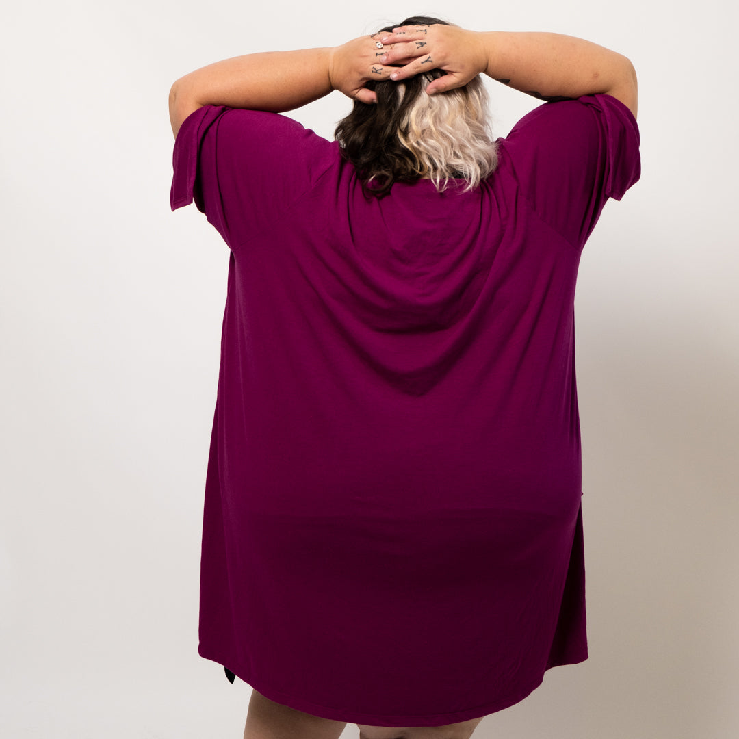 Purple and Black Wrap Long Shirt
