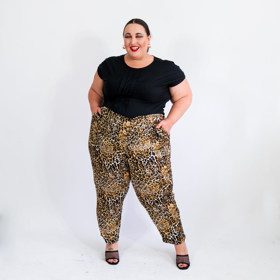 Leopard Print Pull On Pants