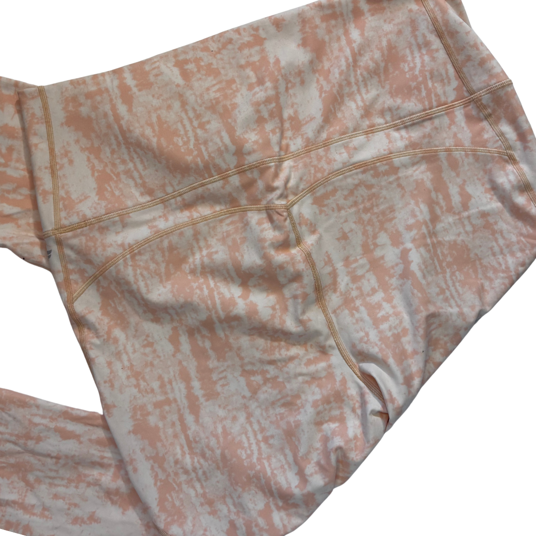 PureLuxe Fabletics High Waisted Orange and White Tie Dye Leggings NWT