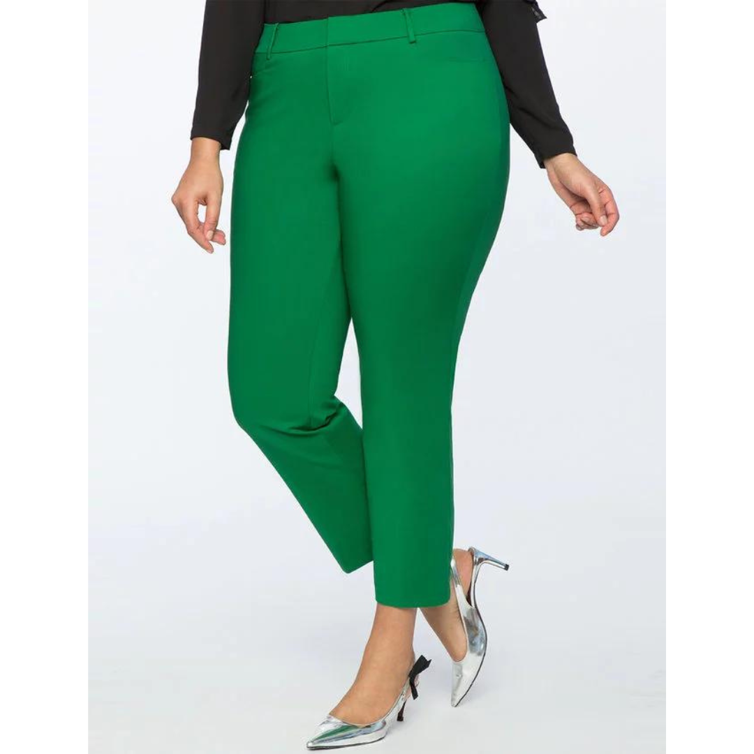Green Classic Fit Dress Pants