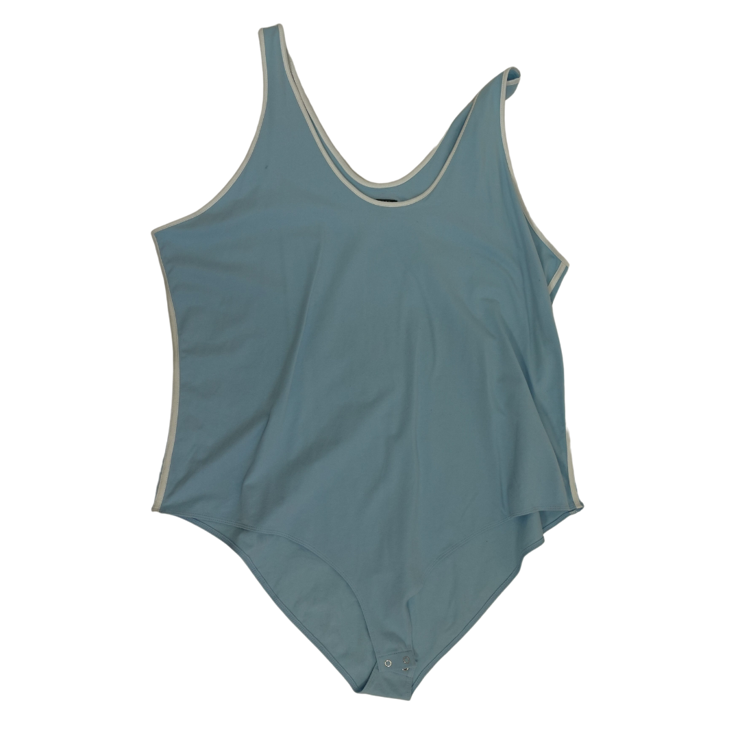 Blue with White Stripe Retro-Look Bodysuit