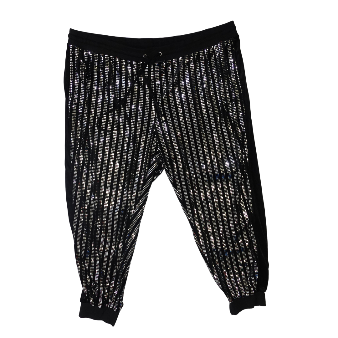 Glitzy Black Velvet Joggers