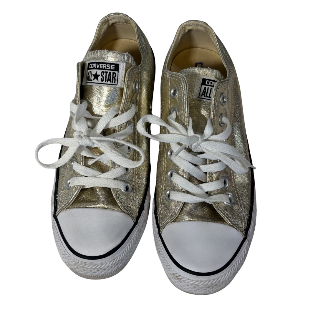 Gold Metallic Low Top Converse (Size 7)