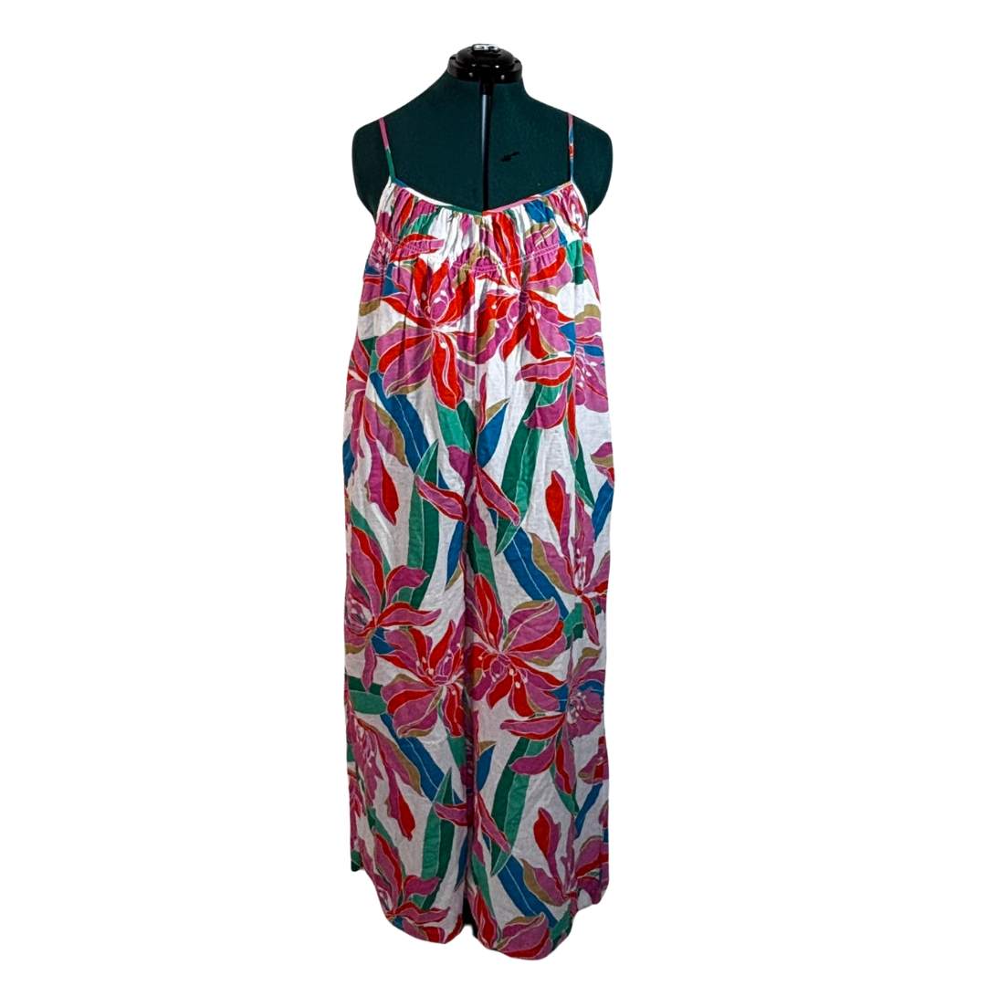 Multicolor Tropical Print Sleeveless Jumpsuit