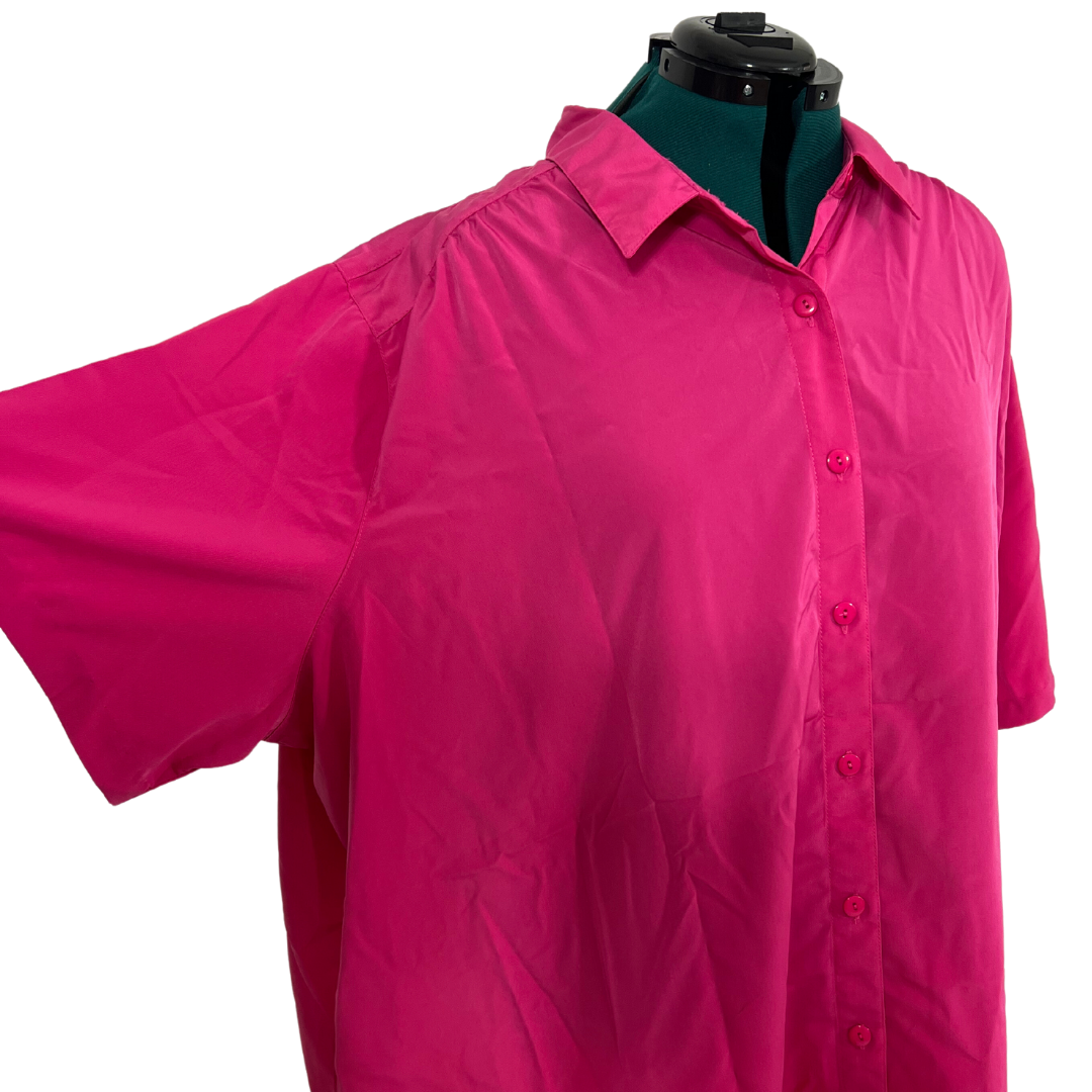 Pink Short Sleeve Button Down