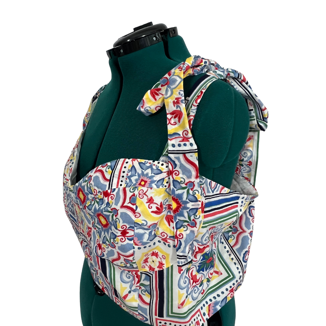 Tie Shoulder Patterned Crop Top