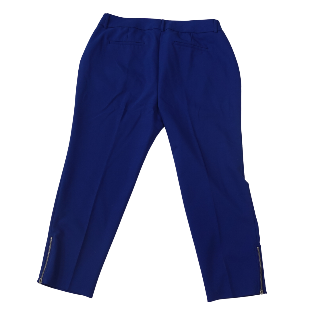Blue Dress Pants with Ankle Zipper Detail