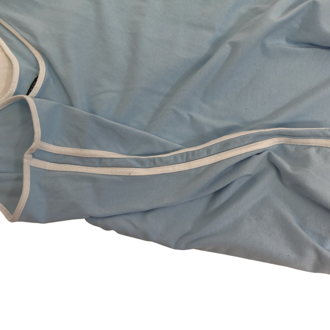 Blue with White Stripe Retro-Look Bodysuit