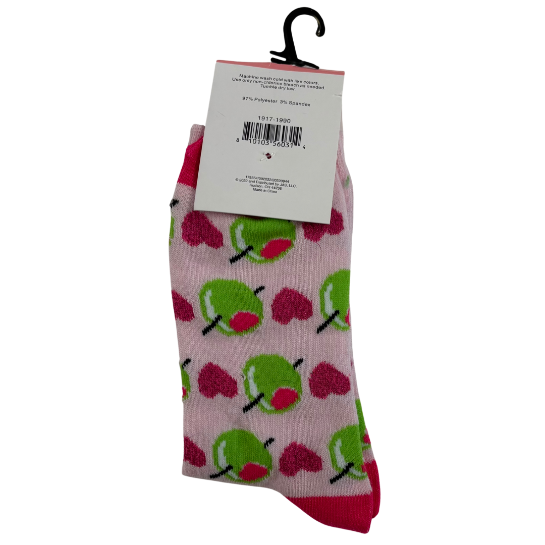 "Olive You" Pink Valentines Socks