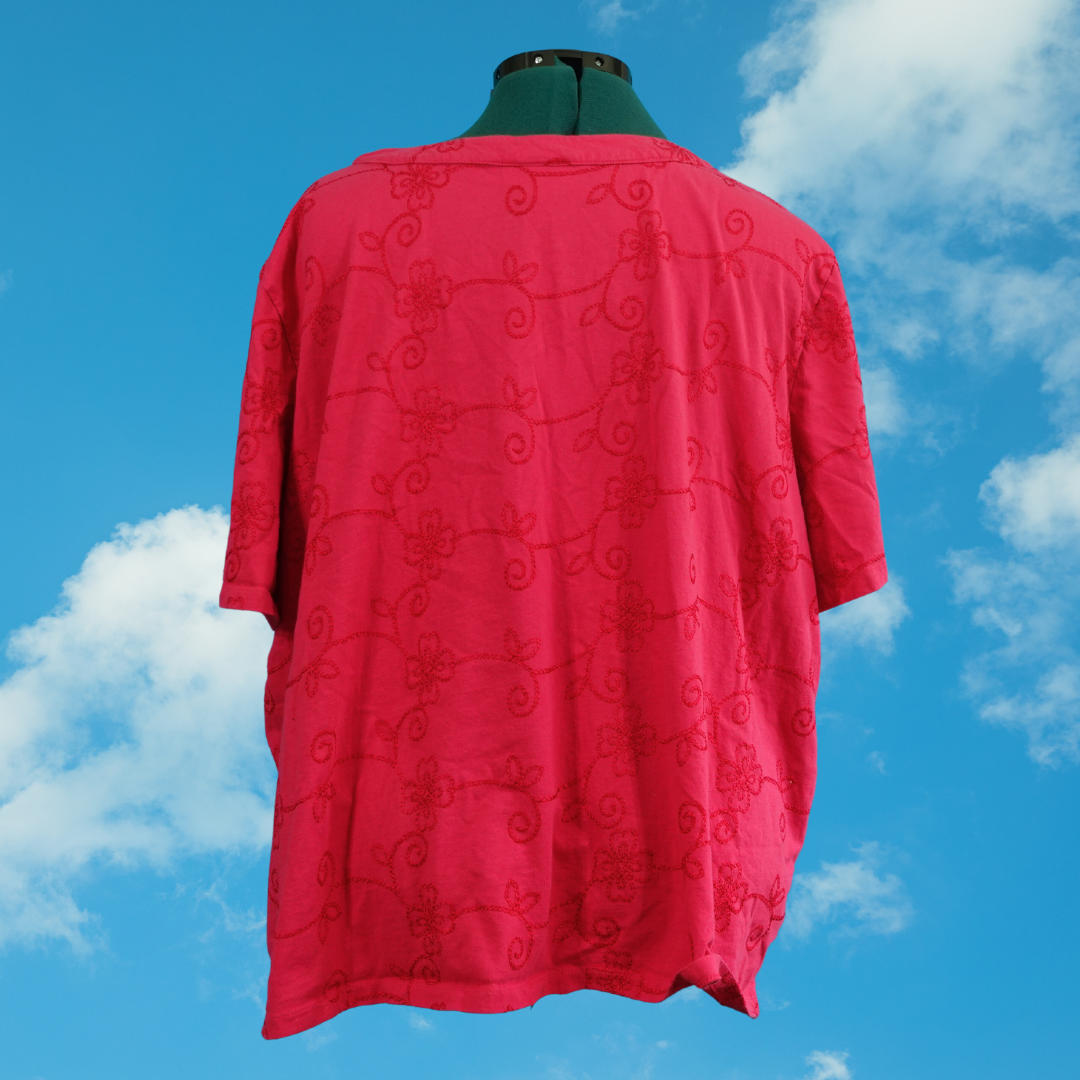 Pink Top with Swirly Design