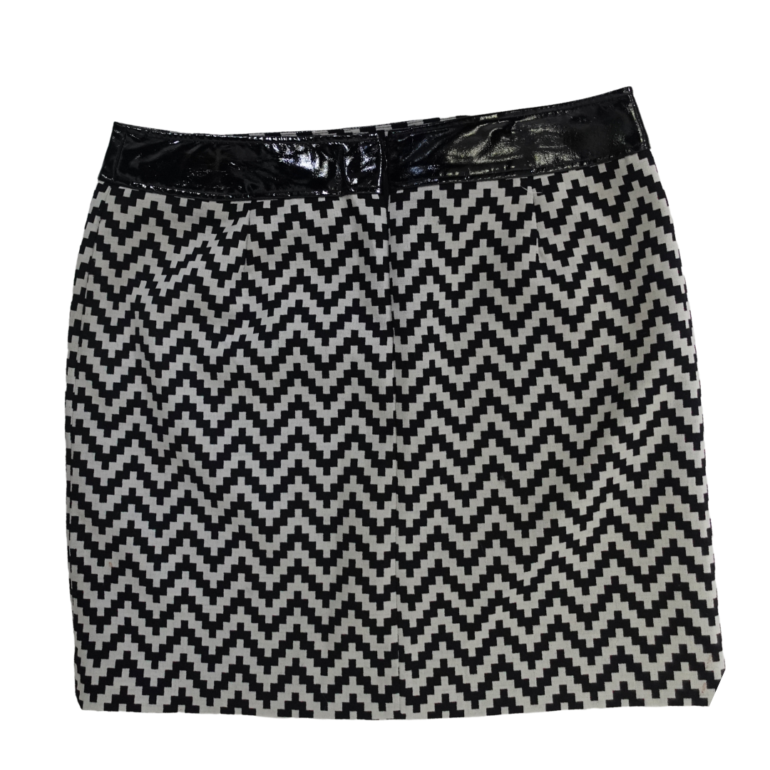 Black and White Chevron Mini Skirt