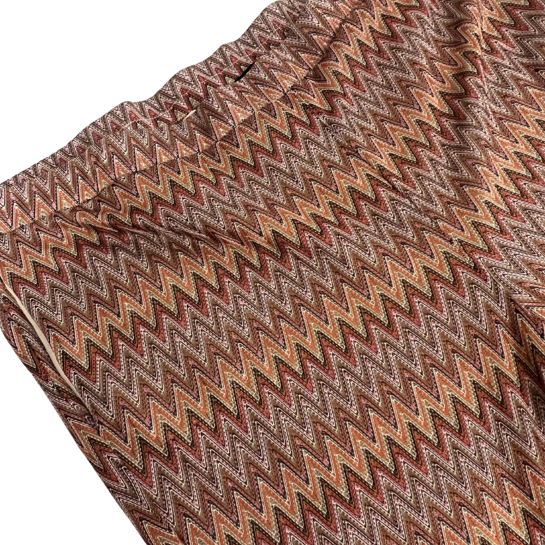 Chevron Patterned Mesh Flare Leg Pants