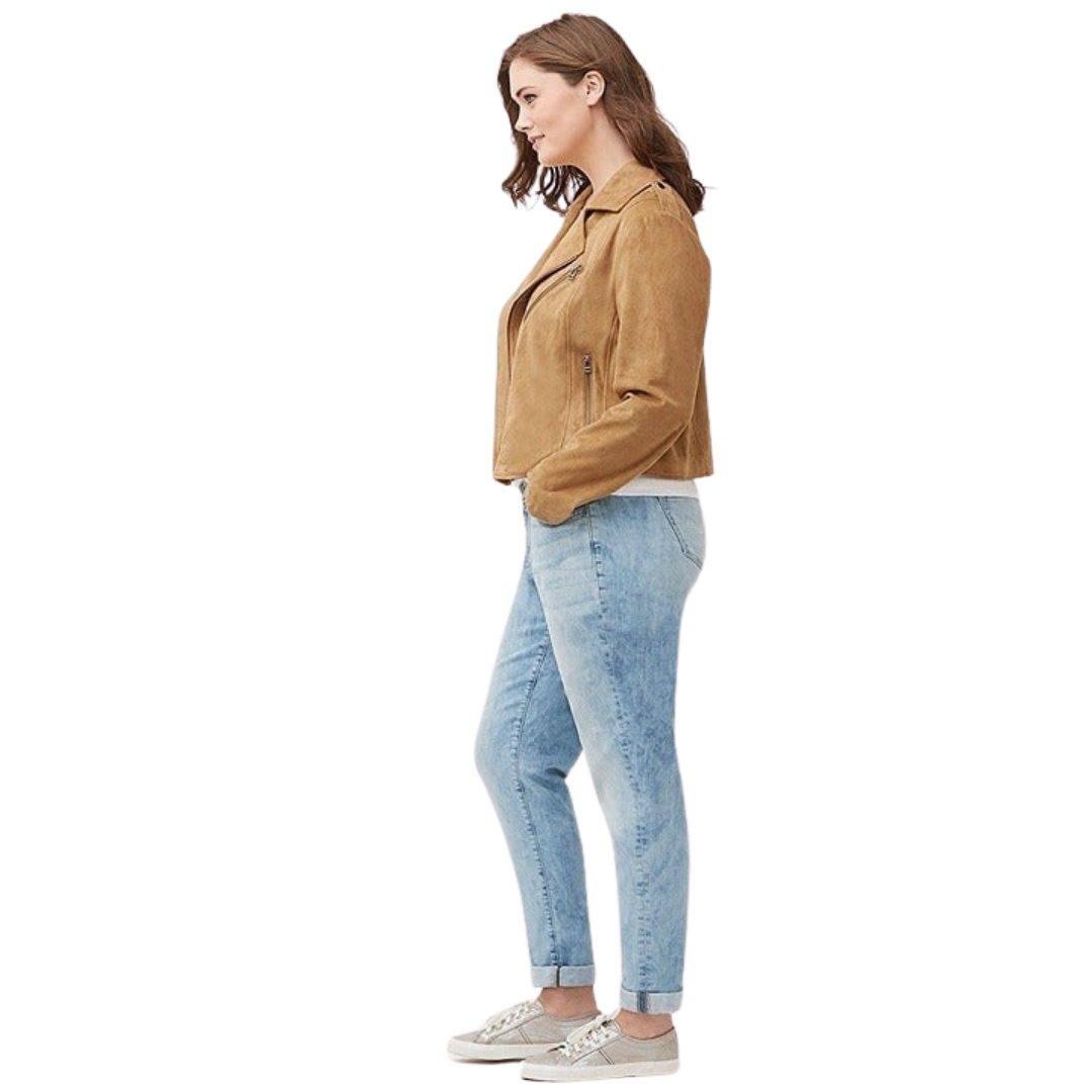 Camel Faux Suede Moto Jacket