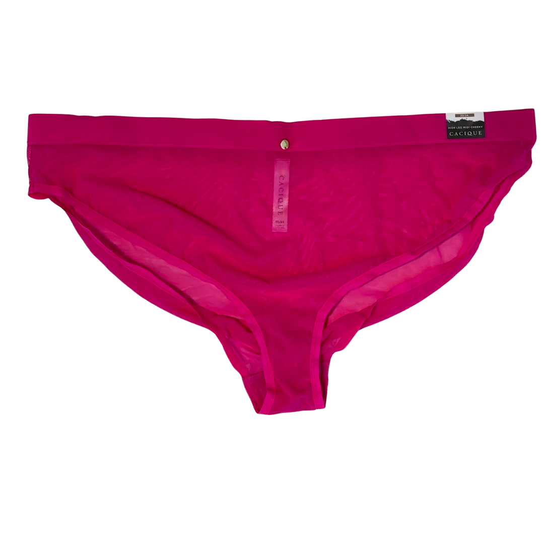 Hot Pink Mesh High Leg Midi Cheeky Underwear NWT