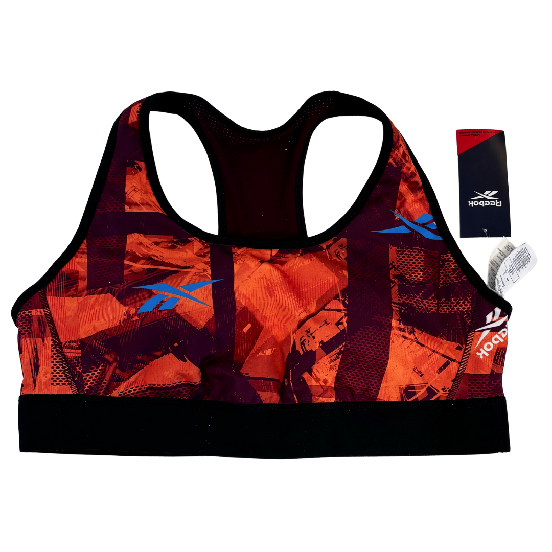 Reebok Burgundy and Orange Sports Bra NWT